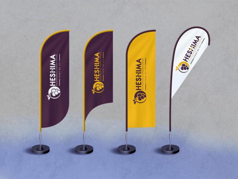 Heshima Free Feather Flag Mockup PSD